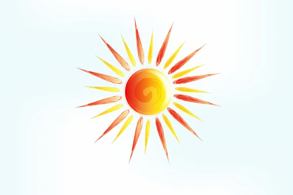 Sun Swirl Scroll Watercolor Icon Logo Web Image Vector Graphic — Stock Vector
