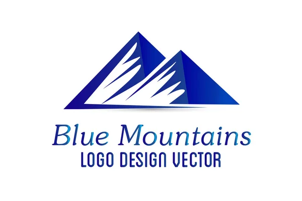 Logo Montañas Icono Azul Logotipo Vector Web Imagen Diseño Gráfico — Vector de stock