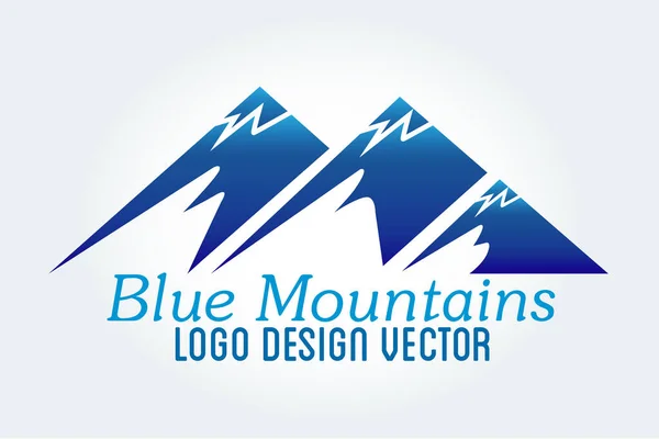 Logo Montañas Icono Azul Logotipo Vector Web Imagen Diseño Gráfico — Vector de stock