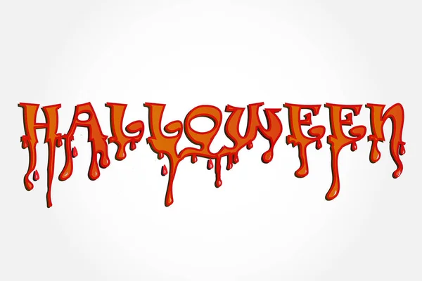 Halloween Vermelho Sangrento Medo Assustador Texto Palavra Festa Fundo Logotipo — Vetor de Stock