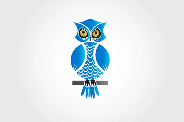 Joli Logo Icône Hibou Bleu Modèle Logo Conception Image Web — Image vectorielle