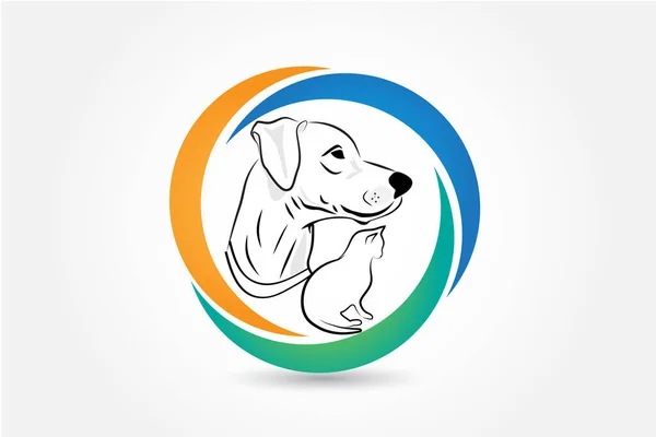 Pes Kočka Logo Vektor Karta Veterinární Obchodní Značka Web Image — Stockový vektor