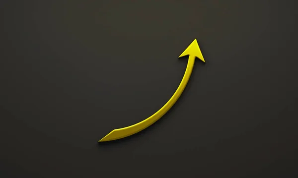 Gold Arrow Business Graph Statistics Growth Sales Logo Icon Image — Foto de Stock