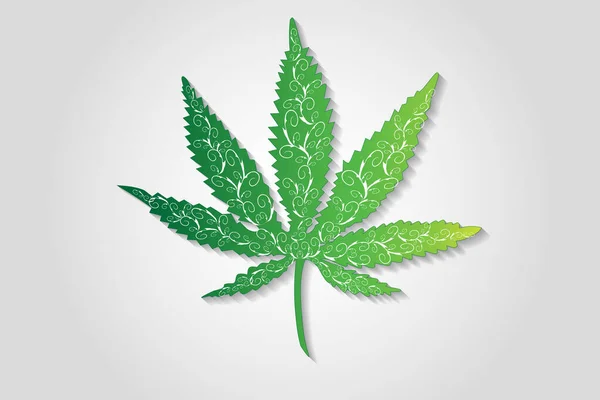 Cannabis Remolinos Hojas Logotipo Tarjeta Identificación Símbolo Negocio Vector Imagen — Vector de stock