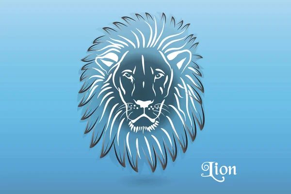 León Tatuaje Estilizado Icono Logotipo Vector Web Clip Arte Diseño — Vector de stock