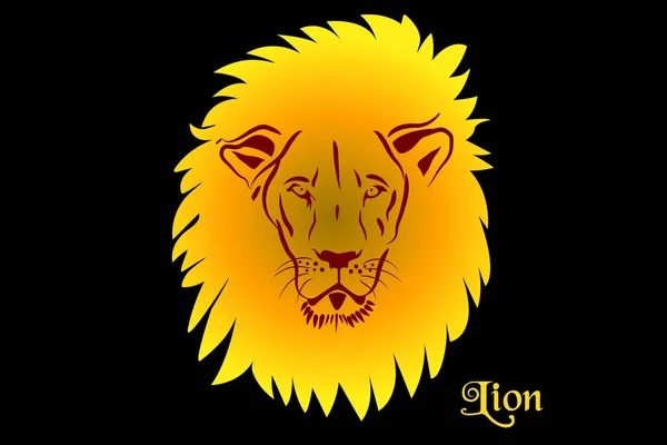 Lion Tattoo Stylized Icon Logo Vector Web Clip Art Image — Stock Vector