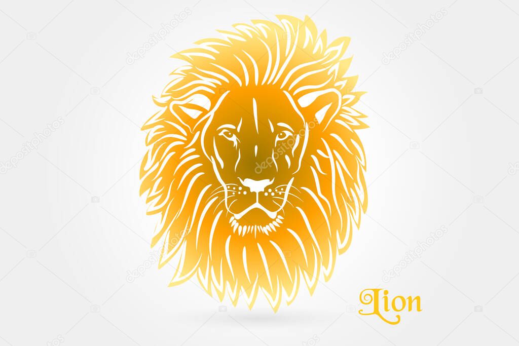 Lion tattoo stylized icon logo vector web clip art image design