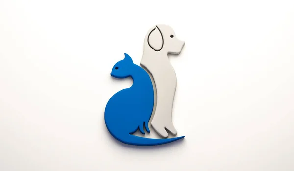Logo Dog Cat Silhouettes Icon Web Image Graphic Clip Art — Stock Photo, Image