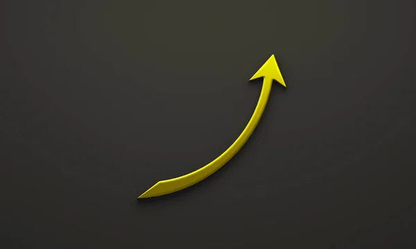 Gold Arrow Business Graph Statistiken Wachstum Verkäufe Logo Symbol Bild — Stockfoto