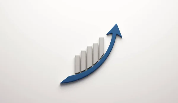 Geschäftsdiagramm Statistiken Wachstum Verkäufe Image Ikone Logo Wachsende Erfolgreiche Industrie — Stockfoto