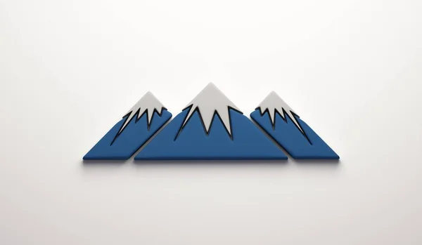 Logotipo Azul Montaña Icono Logo Imagen Identidad Tarjeta Visita Diseño — Foto de Stock