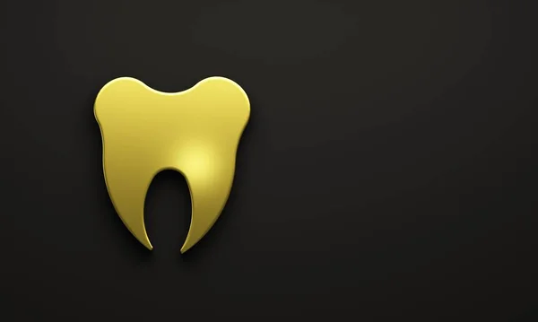 Siyah Arkaplanda Altın Diş Resim Afişi Şablonu — Stok fotoğraf