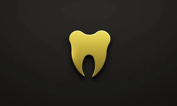 Siyah Arkaplanda Altın Diş Resim Afişi Şablonu — Stok fotoğraf