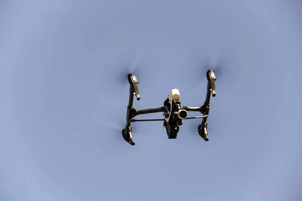 Flying Black White Drone Sky — Stock Photo, Image