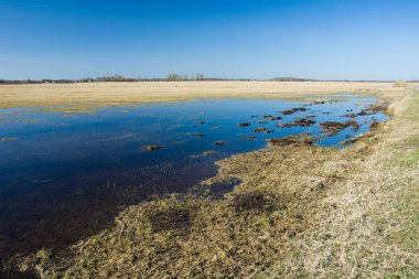 Sahada büyük su birikintisi