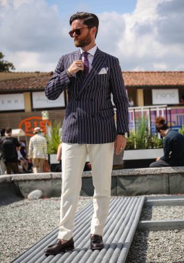 Floransa-12 Haziran 2018 Niccolo' Cesari Pitti sırasında sokakta.