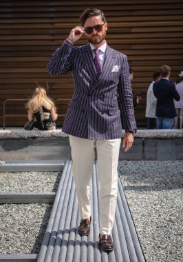 Floransa-12 Haziran 2018 Niccolo' Cesari Pitti sırasında sokakta.