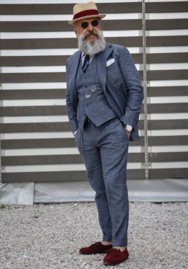 Floransa-12 Haziran 2018 Gianni Fontana Pitti sırasında sokakta.