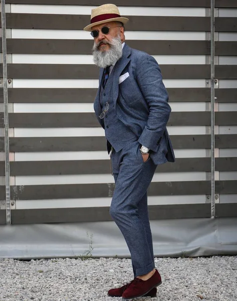 Florens Juni 2018 Gianni Fontana Gatan Pitti — Stockfoto