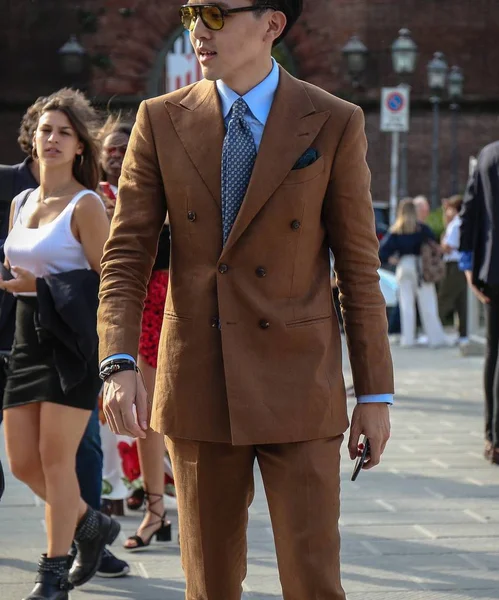 Florencia Junio 2018 Hombres Calle Durante Pitti — Foto de Stock