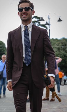 FLORENCE-13 June 2018 Maxim Lundh on the street during the Pitti. clipart