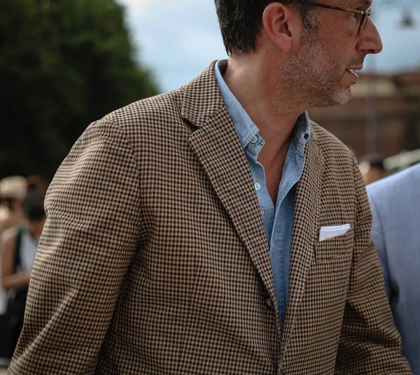 Florencia Junio 2018 Hombres Calle Durante Pitti — Foto de Stock