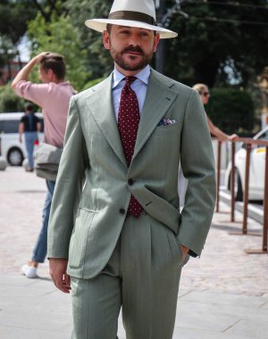 Floransa-13 Haziran 2018 Benedetto harika Pitti sırasında sokakta.