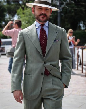 Floransa-13 Haziran 2018 Benedetto harika Pitti sırasında sokakta.