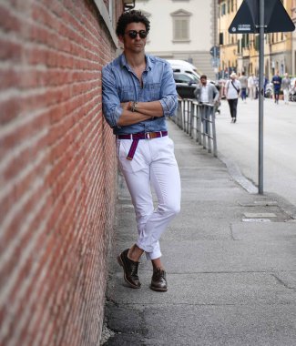 FLORENCE-13 June 2018  Alessandro D'Amato on the street during the Pitti. clipart