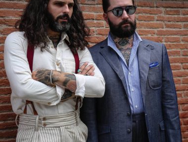 Floransa-13 Haziran 2018 Fernando Garcia de la Calera ve Jared Acquaro Pitti sırasında sokakta.
