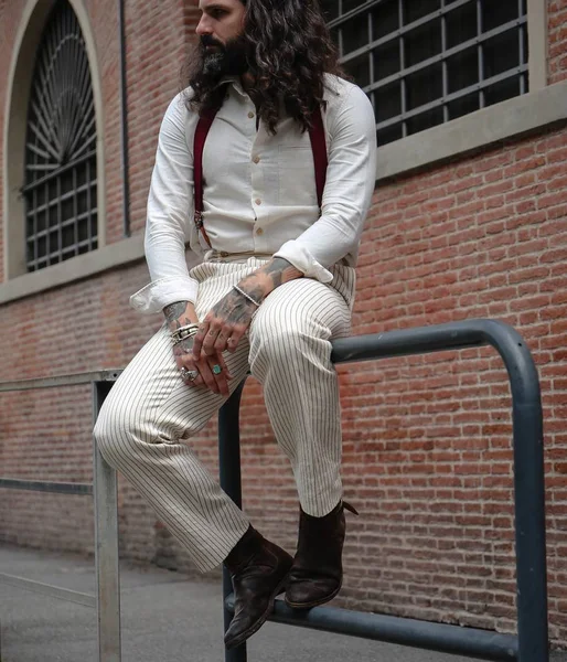 Florence June 2018 Fernando Garcia Calera Street Pitti — Stock Photo, Image