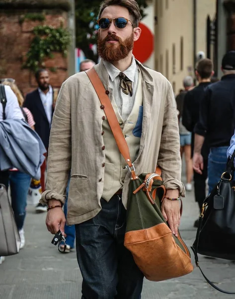 Florencia Junio 2018 Hombres Calle Durante Pitti —  Fotos de Stock