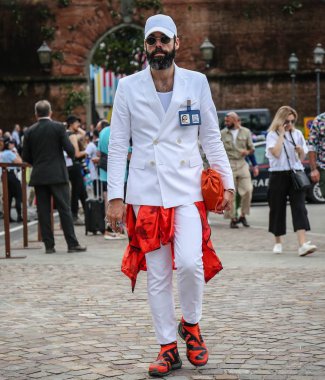 Floransa-13 Haziran 2018 Graziano Di Cintio Pitti sırasında sokakta.