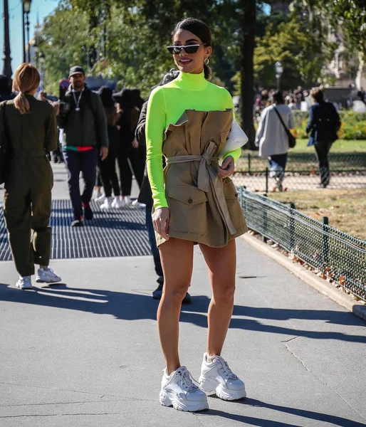 Paris França Setembro 2018 Camila Coelho Rua Durante Semana Moda — Fotografia de Stock