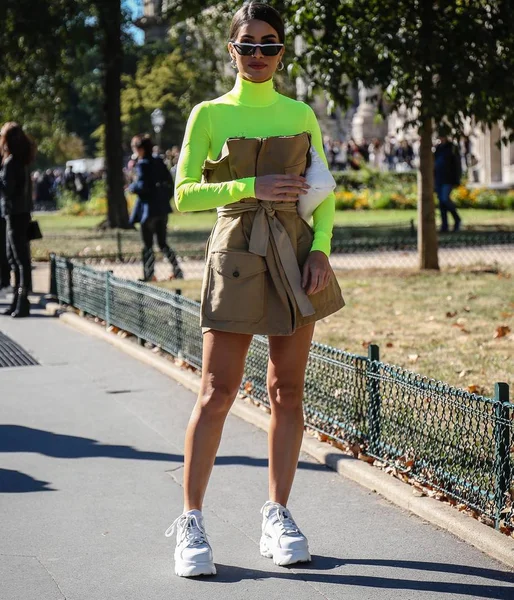 Paris França Setembro 2018 Camila Coelho Rua Durante Semana Moda — Fotografia de Stock