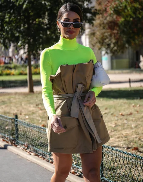 Paris França Setembro 2018 Camila Coelho Rua Durante Semana Moda — Fotografia de Stock