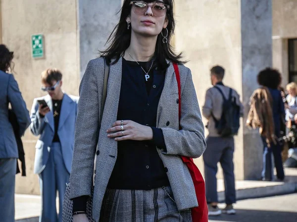 Paris France Septembre 2018 Les Femmes Dans Rue Lors Fashion — Photo