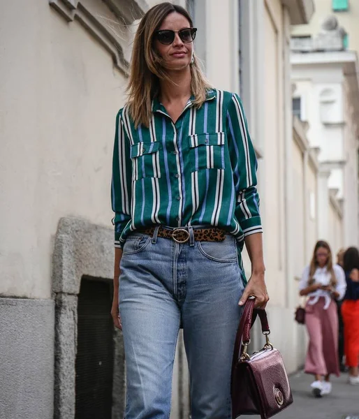 Milán Italia Septiembre 2018 Clara Racz Calle Durante Semana Moda —  Fotos de Stock