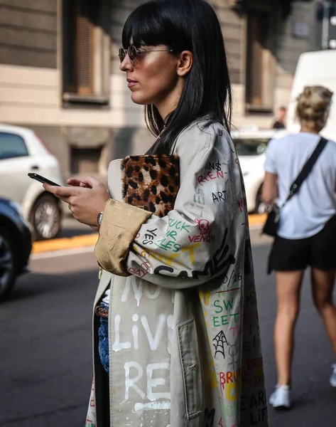 Milan Italie Septembre 2018 Laura Comolli Dans Rue Pendant Fashion — Photo