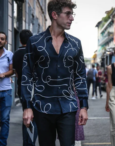 Milán Italia Septiembre 2018 David Thielebeule Calle Durante Semana Moda —  Fotos de Stock