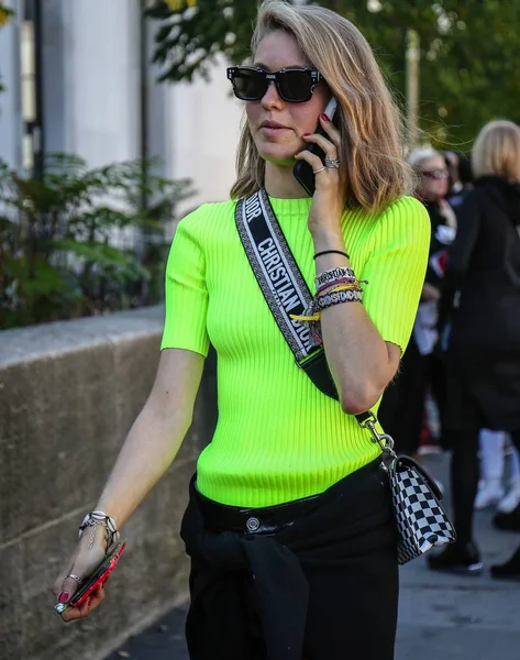 Paris França Setembro 2018 Jessica Minkoff Rua Durante Paris Fashion — Fotografia de Stock
