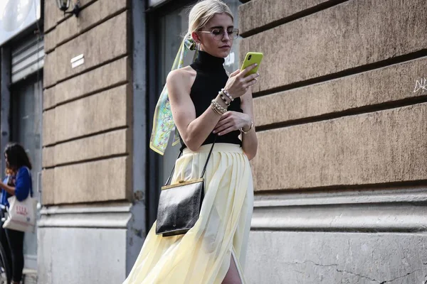 Milan Itália Setembro 2018 Caroline Daur Rua Durante Milan Fashion — Fotografia de Stock