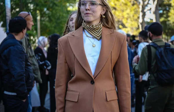 París Francia Septiembre 2018 Alexandra Carl Calle Durante Semana Moda — Foto de Stock