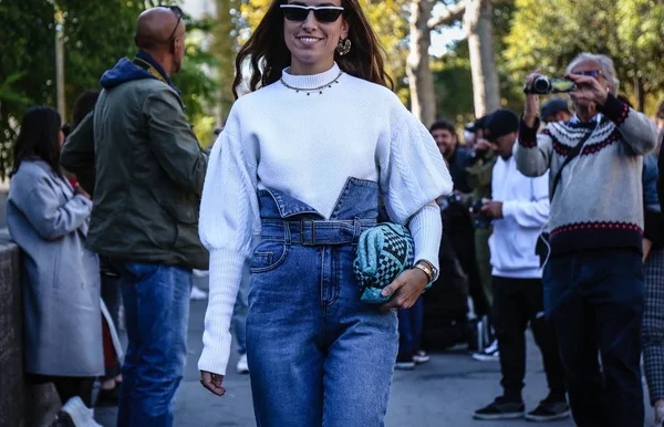 Paris Fransa Eylül 2018 Erika Boldrin Paris Moda Haftası Sırasında — Stok fotoğraf