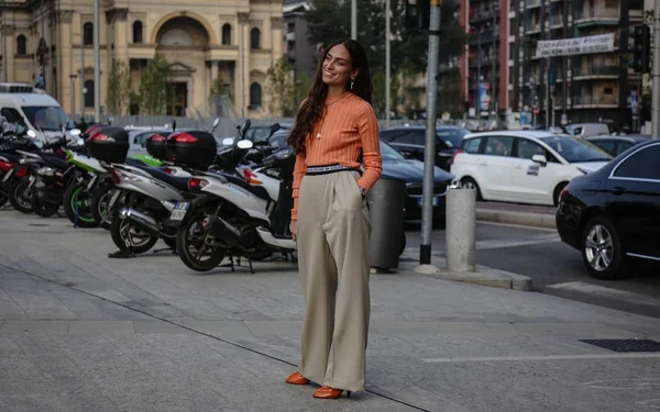 Milán Itálie Září 2018 Erika Boldrin Ulici Během Milan Fashion — Stock fotografie