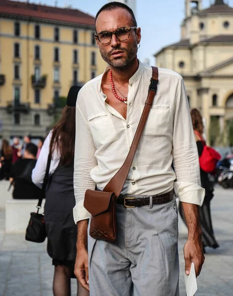 ミラノ イタリア 2018 ミラノ ファッション ウィーク中に路上でルカ Imbimbo — ストック写真