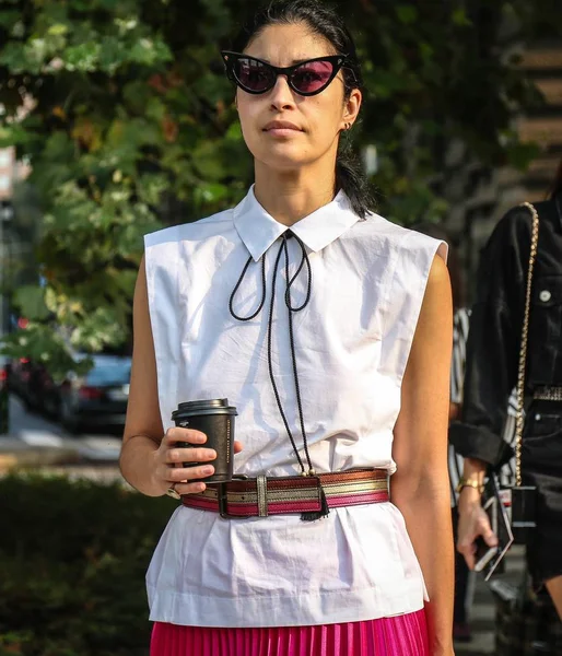 Milan Italy September 2018 Caroline Issa Street Milan Fashion Week — Stock Photo, Image