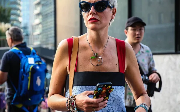 Milano Italia Settembre 2018 Elisa Nalin Strada Durante Milano Fashion — Foto Stock