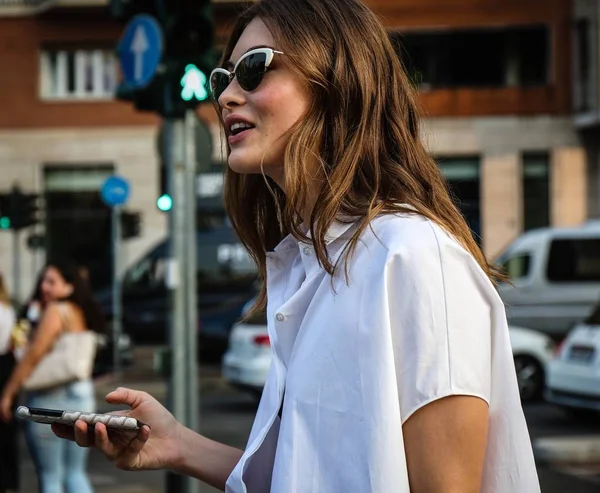 Milán Italia Septiembre 2018 Modelo Grace Elizabeth Calle Durante Semana — Foto de Stock