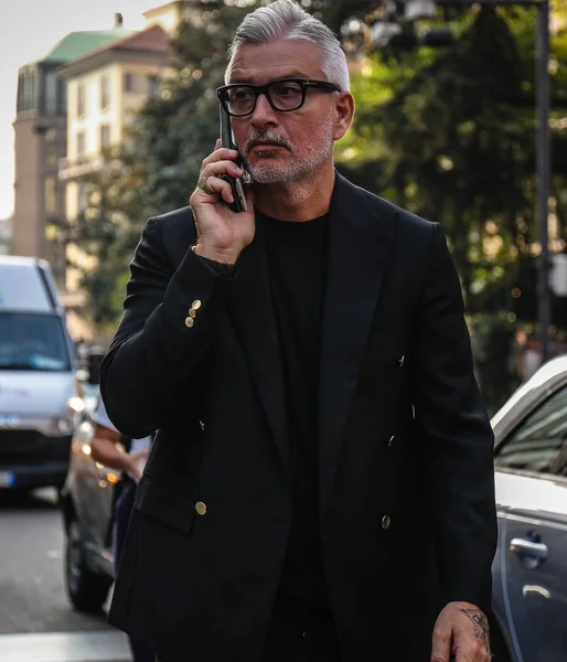 Milán Itálie Září 2018 Domenico Gianfrate Ulici Během Milan Fashion — Stock fotografie
